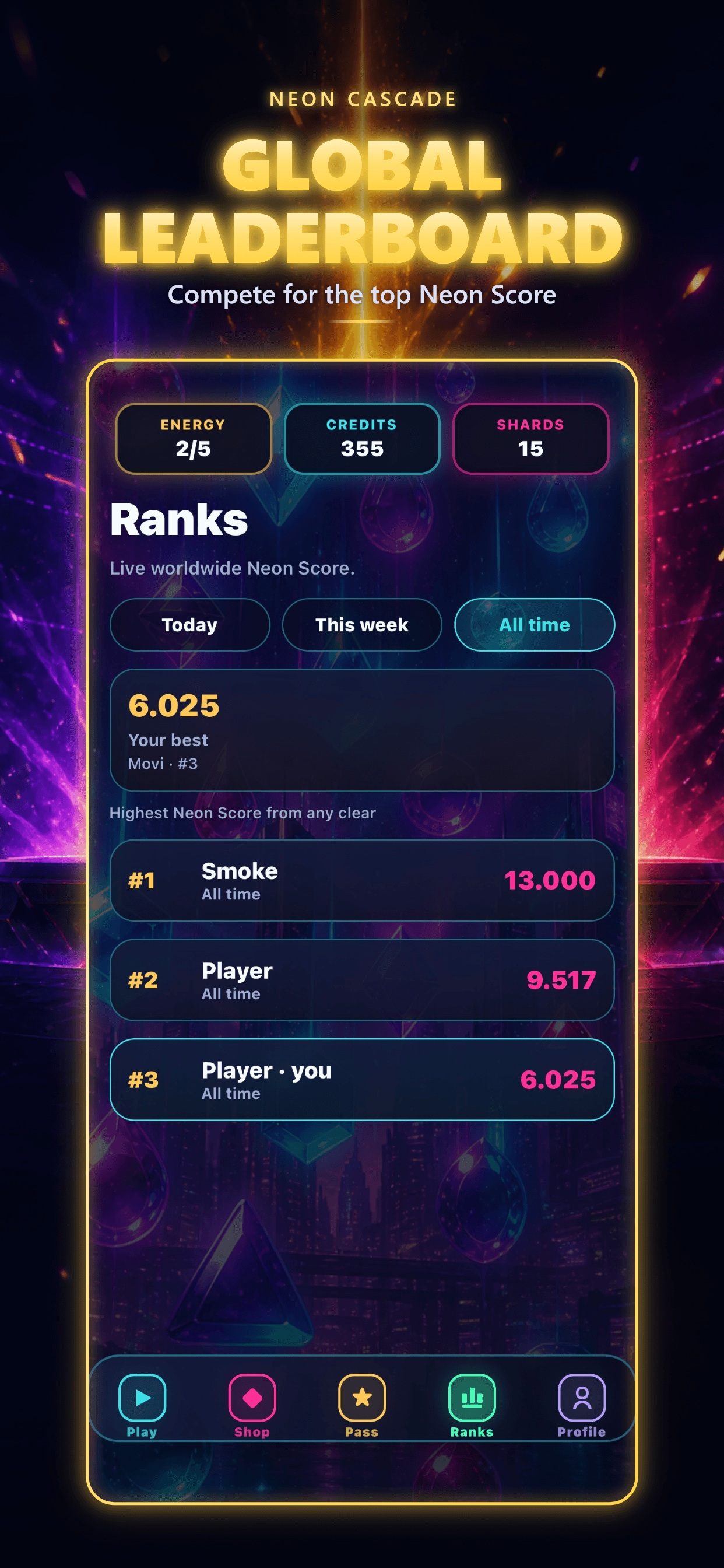Neon Cascade screenshot 3